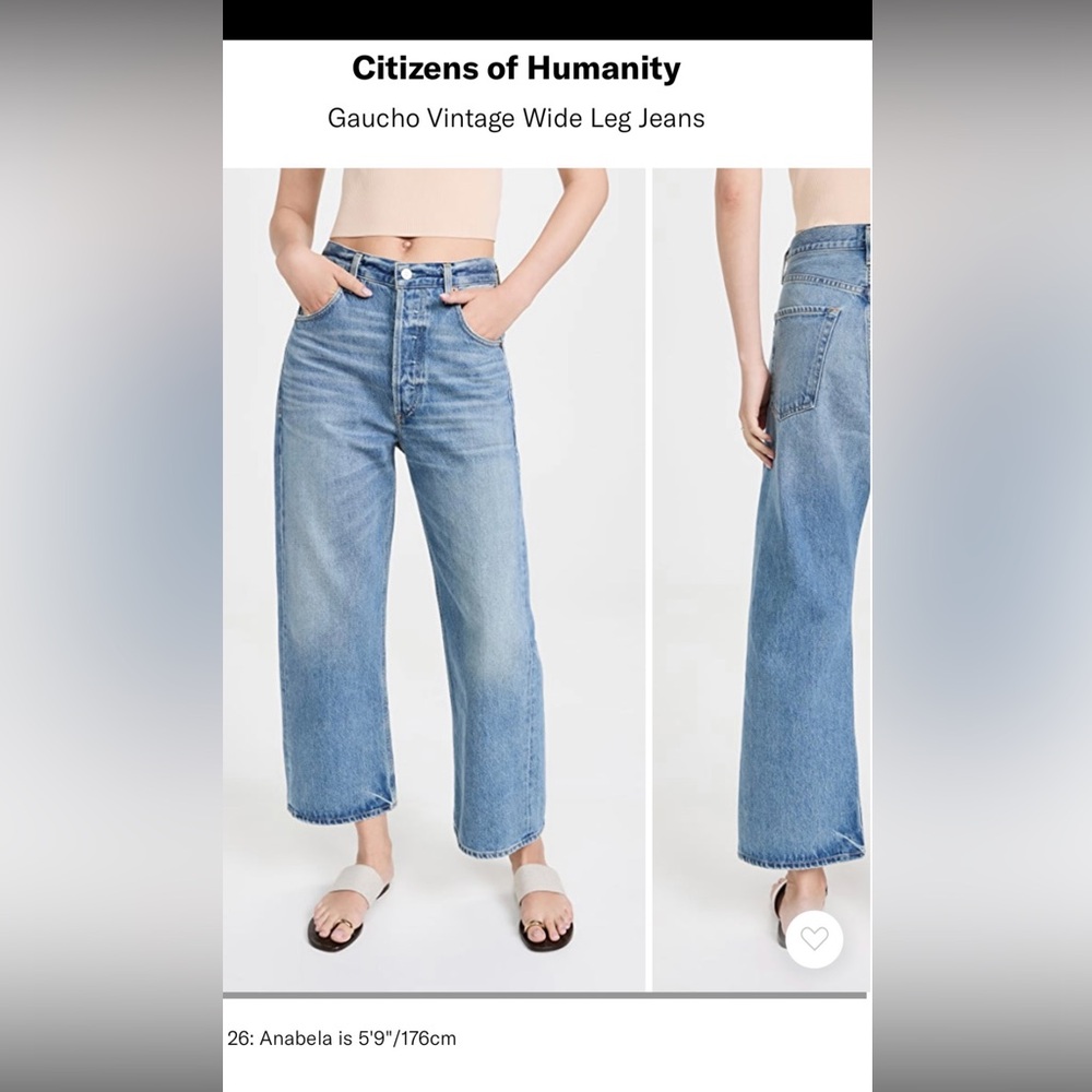 Citizens of Humanity Gaucho Vintage Wide Leg Jean Size 27 Sodapop